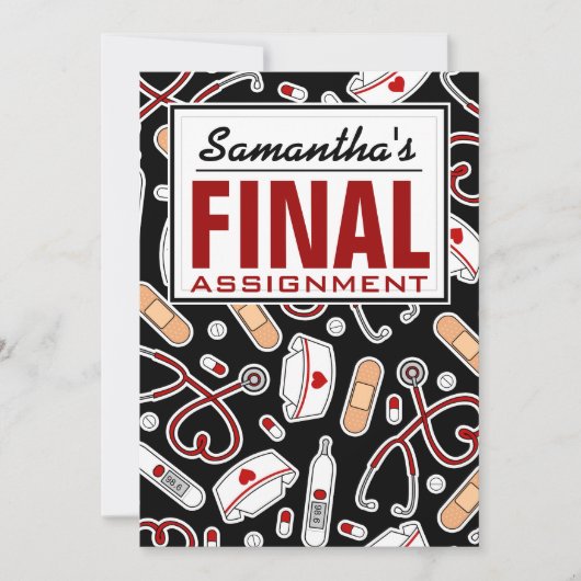 Invitation Partie de retraite des infirmières Affectation fin (Devant)