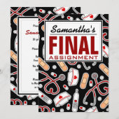 Invitation Partie de retraite des infirmières Affectation fin (Devant / Derrière)