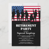 Invitation Partie de retraite | Drapeau militaire (Devant)