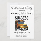 Invitation Partie de retraite du conducteur d'autobus scolair (Devant)