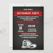 Invitation Partie de retraite du tableau de bord des pompiers (Devant)