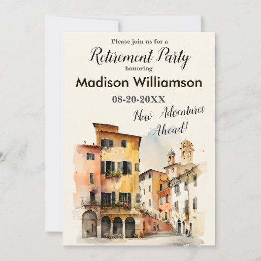 Invitation Partie de retraite du thème Voyage (Devant)