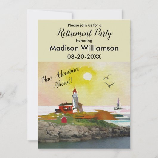 Invitation Partie de retraite du thème Voyage (Devant)
