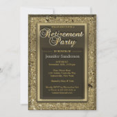 Invitation Partie de retraite | Elegant Golden Office Directo (Devant)