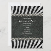 Invitation Partie de retraite en cuir noire de fausse pierre (Dos)