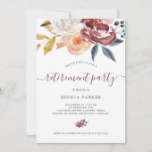 Invitation Partie de retraite florale de l'aquarelle | de (Devant)