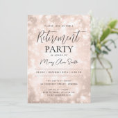 Invitation Partie de retraite Glam Rose Gold Champagne Sparkl (Debout devant)