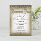 Invitation Partie de retraite | Gold Shimmer (Debout devant)