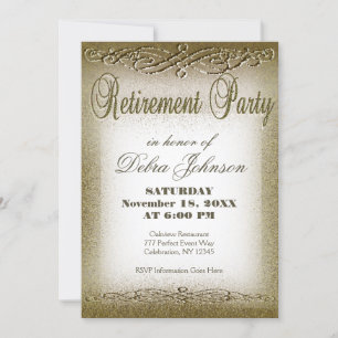 Invitation Partie de retraite   Gold Shimmer