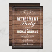 Invitation Partie de retraite Golf Panneaux en bois rustique (Devant / Derrière)