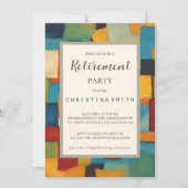 Invitation Partie de retraite joueuse géométrique Abstraite (Devant)