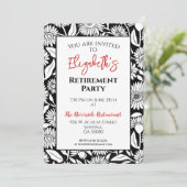 Invitation Partie de retraite minimale Noir rouge (Debout devant)