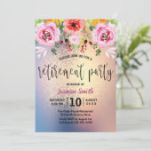 Invitation Partie de retraite moderne florale de parties (Debout devant)