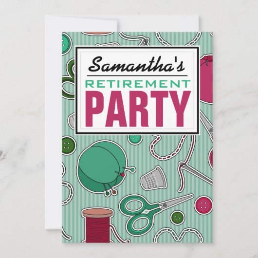 Invitation Partie de retraite orientée de couture (Devant)