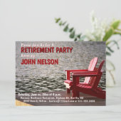 Invitation Partie de retraite Thème Décontracté Lakeside Cott (Debout devant)