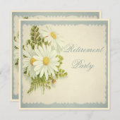 Invitation Partie de retraite vintage chic de marguerites (Devant / Derrière)