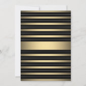 Invitation Partie de retraite virtuelle Noir Blanc et Or (Dos)