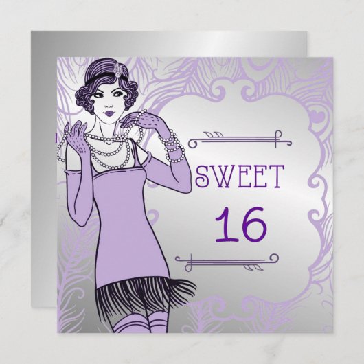 Invitation Partie de rétro bonbon à fille d'aileron des (Devant / Derrière)