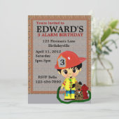 Invitation Partie de sapeur-pompier (Debout devant)