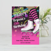 Invitation Partie de Ski noir à rouleaux rétro des années 80 (Debout devant)