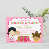 Invitation Partie de Sleepover de crêpes et de pyjamas (Debout devant)