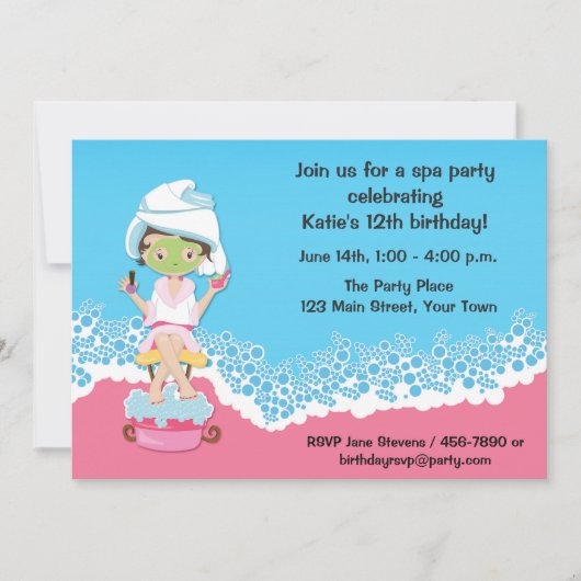 Invitation Partie de spa (Devant)