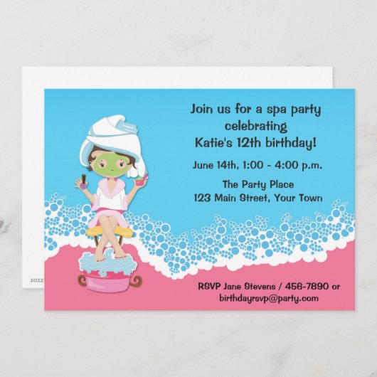 Invitation Partie de spa (Devant / Derrière)