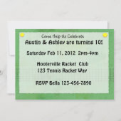 Invitation Partie de tennis (Dos)