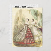 Invitation Partie de thé pour femmes V2 des années 1860 vinta (Devant / Derrière)