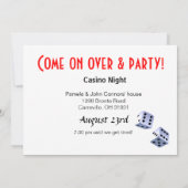 Invitation Partie de tisonnier de Las Vegas de nuit de casino (Dos)