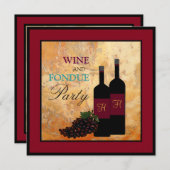 Invitation Partie de vin et de fondue (Devant / Derrière)