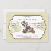 Invitation Partie de vin et de fromage (Devant)