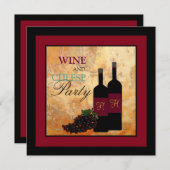 Invitation Partie de vin et de fromage (Devant / Derrière)