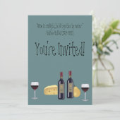 Invitation Partie de vin et de fromage+Citation (Debout devant)