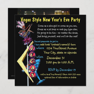 Invitation Partie de Year'sEve de style de Las Vegas nouvelle