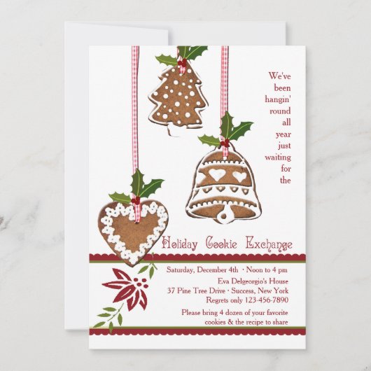 Invitation Partie d'échange de décorations de biscuit (Devant)