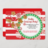 Invitation Partie d'échange d'échange de biscuit de Noël (Devant / Derrière)