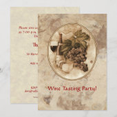 Invitation Partie d'échantillon de vin (Devant / Derrière)