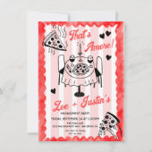 Invitation Partie d'engagement à la pizza dessinée à la main (Devant)