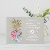 Invitation Partie d'engagement à l'ananas floral tropical (Debout devant)
