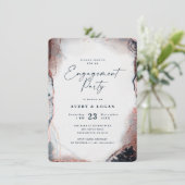 Invitation Partie d'engagement Abstraite Ethereal Navy Blue (Debout devant)