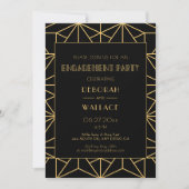 Invitation Partie d'engagement art déco géométrique des année (Devant)