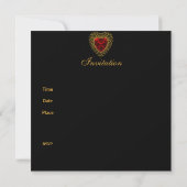 Invitation Partie d'engagement Black or Red Heart (Dos)
