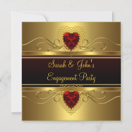 Invitation Partie d'engagement Black or Red Heart (Devant)