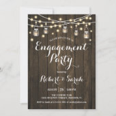 Invitation Partie d'engagement - Bois rustique (Devant)