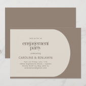 Invitation Partie d'engagement Brown de bloc de couleur minim (Devant / Derrière)