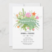 Invitation Partie d'engagement Cactus aquarelle (Devant)
