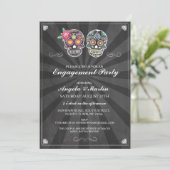Invitation Partie d'engagement Chalk Sugar Skulls Couples Inv (Debout devant)