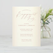 Invitation Partie d'engagement Champagne Rose Gold Typographi (Debout devant)