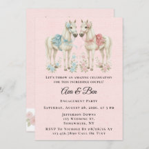 Partie d'engagement Cheval Rose et Bleu Pastel